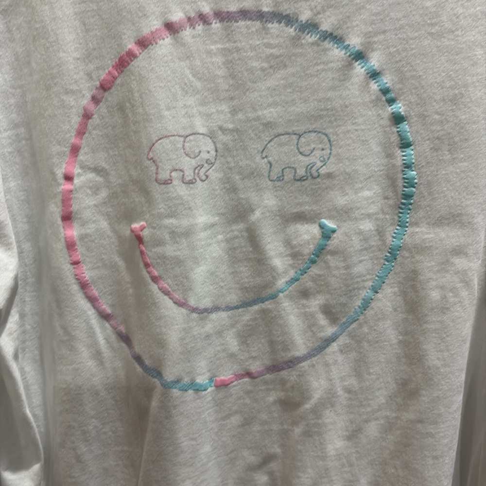 Ivory Ella White Smiley Face Cotton Long Sleeve